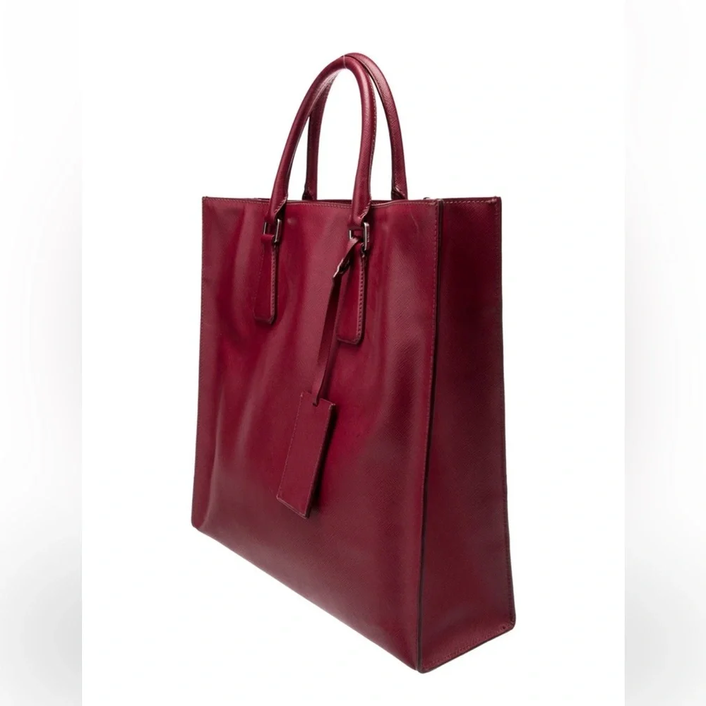 Prada Saffiano red leather handle bag - Picture 3 of 6